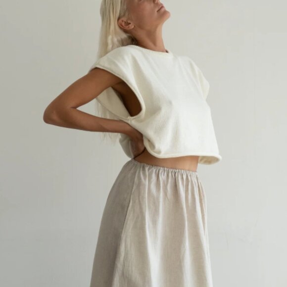 Women's White Crew Neck Sweater - Picture 3 of 5